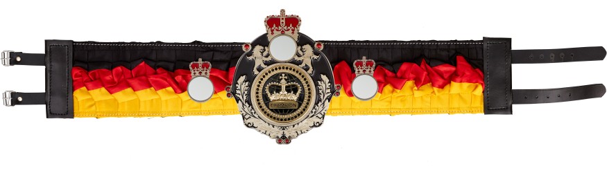 QUEENSBURY BLACK CHAMPION CROWN SILK CHAMPIONSHIP BELT - QUEEN/B/BLKGEM/SILK - AVAILABLE IN 6 COLOURS